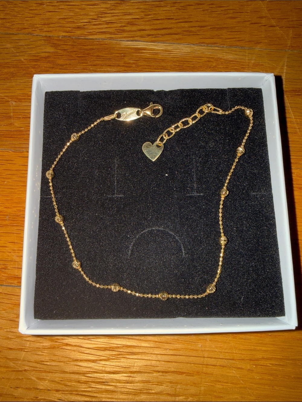 Desmos Gold Beaded Station Anklet - Women Jewelry - Picture 3 of 4